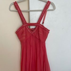 BCBG Maxazria Coral Chiffon Dress